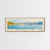 Granada Island, Granada Watercolor Print, Vacation Gift, Granada Wall Art, Beach Painting, Beach Decor, Large Wall Art, Wood Frame Art
