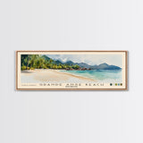 Grande Anse Beach, Seychelles Watercolor Print, Vacation Gift, Seychelles Wall Art, Beach Painting, Beach Decor, Large Wall Art, Wood Frame Art