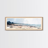 Grobust beach, Scotland Watercolor Print, Vacation Gift, Scotland Wall Art, Beach Painting, Beach Decor, Large Wall Art, Wood Frame Art
