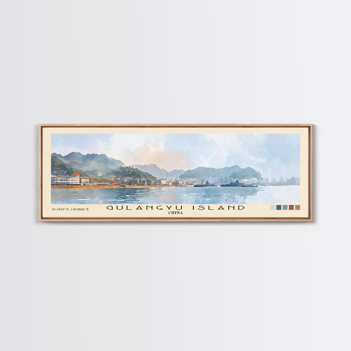 Gulangyu Island, China Watercolor Beach Print, Vacation Gift, China Wall Art, Beach Painting, Beach Decor, Beach Painting