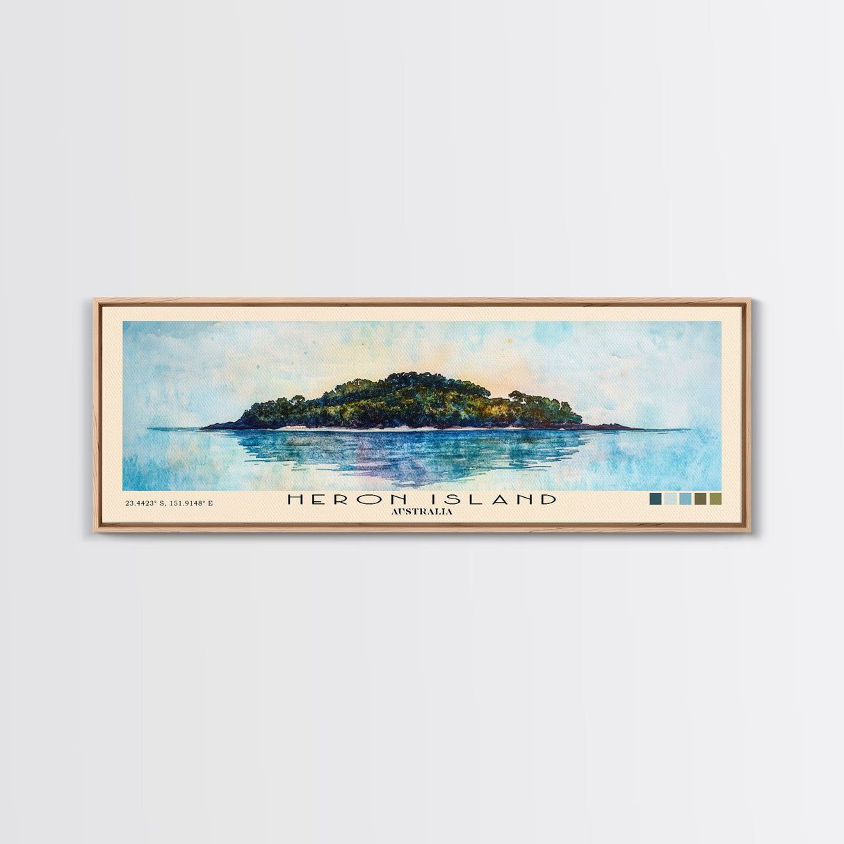 Heron Island, Australia Watercolor Beach Print, Vacation Gift, Australia Wall Art, Beach Painting, Beach Decor, Beach Painting