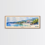 Hvar Beach Club, Croatia Watercolor Print, Vacation Gift, Croatia Wall Art, Beach Painting, Beach Decor, Large Wall Art, Wood Frame Art