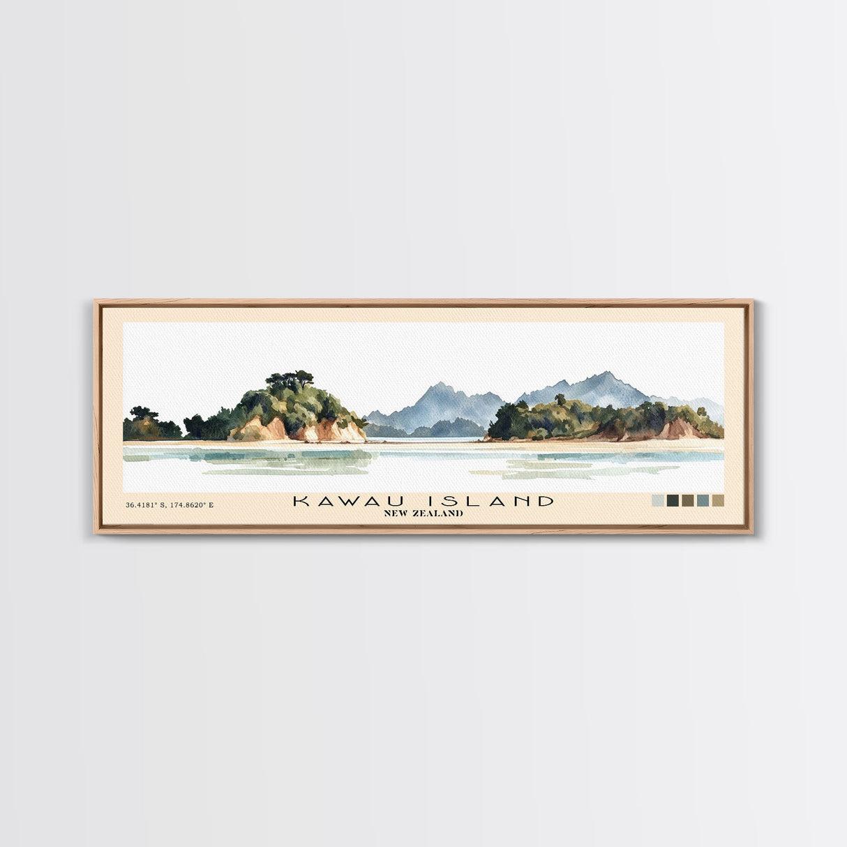 Kawau Island, New Zealand Watercolor Beach Print, Vacation Gift, New Zealand Wall Art, Beach Painting, Beach Decor, Beach Painting