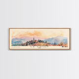 La Virgen, Chile Watercolor Beach Print, Vacation Gift, Chile Wall Art, Framed Canvas Print, Framed Beach Painting