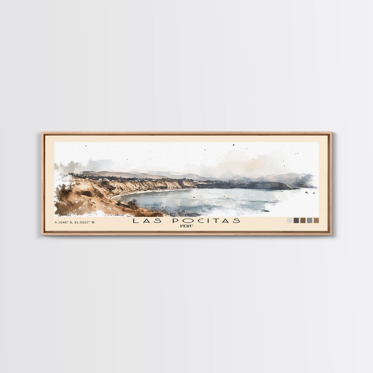 Las Pocitas, Peru Watercolor Beach Print, Vacation Gift, Peru Wall Art, Beach Painting, Beach Decor, Beach Painting