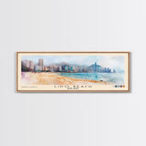 Lido Beach, Hong Kong Watercolor Print, Vacation Gift, Hong Kong Wall Art, Beach Painting, Beach Decor, Large Wall Art, Wood Frame Art