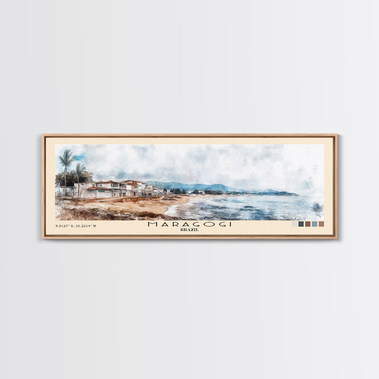 Maragogi, Brazil Watercolor Beach Print, Vacation Gift, Brazil Wall Art, Beach Painting, Beach Decor, Beach Painting
