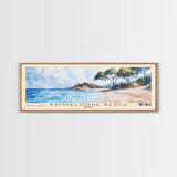 Pampelonne Beach, France Watercolor Print, Vacation Gift, France Wall Art, Beach Painting, Beach Decor, Large Wall Art, Wood Frame Art