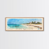 Playa Maguana, Cuba Watercolor Beach Print, Vacation Gift, Cuba Wall Art, Framed Canvas Print, Framed Beach Painting