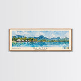 Raiatea, French Polynesia Watercolor Beach Print, Vacation Gift, French Polynesia Wall Art, Framed Canvas Print, Framed Beach Painting