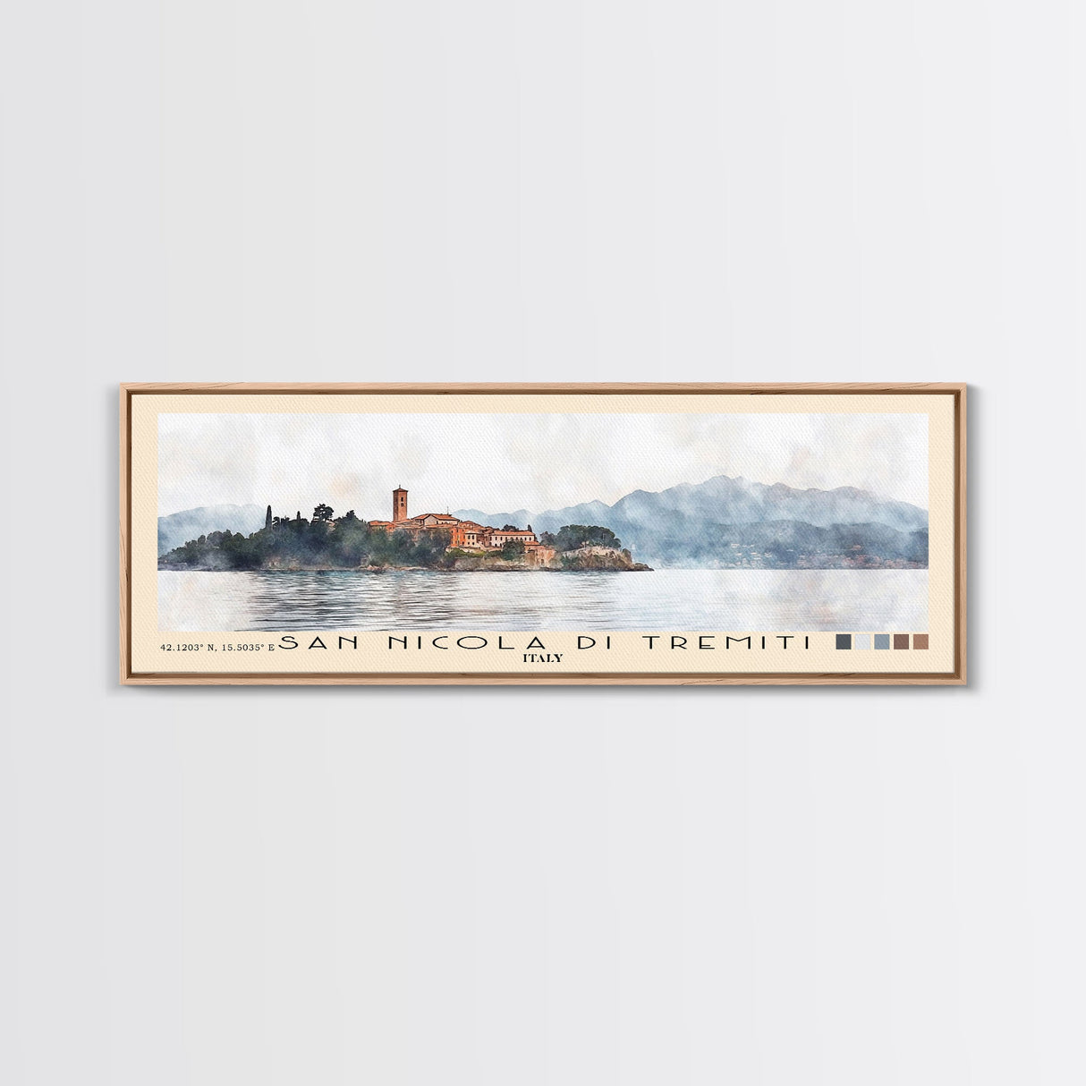San Nicola di Tremiti, Italy Watercolor Beach Print, Vacation Gift, Italy Wall Art, Beach Painting, Beach Decor, Beach Painting