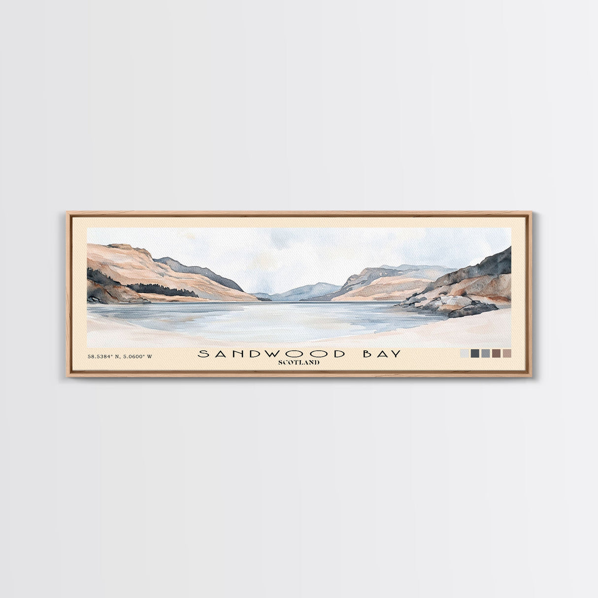 Sandwood Bay, Scotland Watercolor Print, Vacation Gift, Scotland Wall Art, Beach Painting, Beach Decor, Large Wall Art, Wood Frame Art