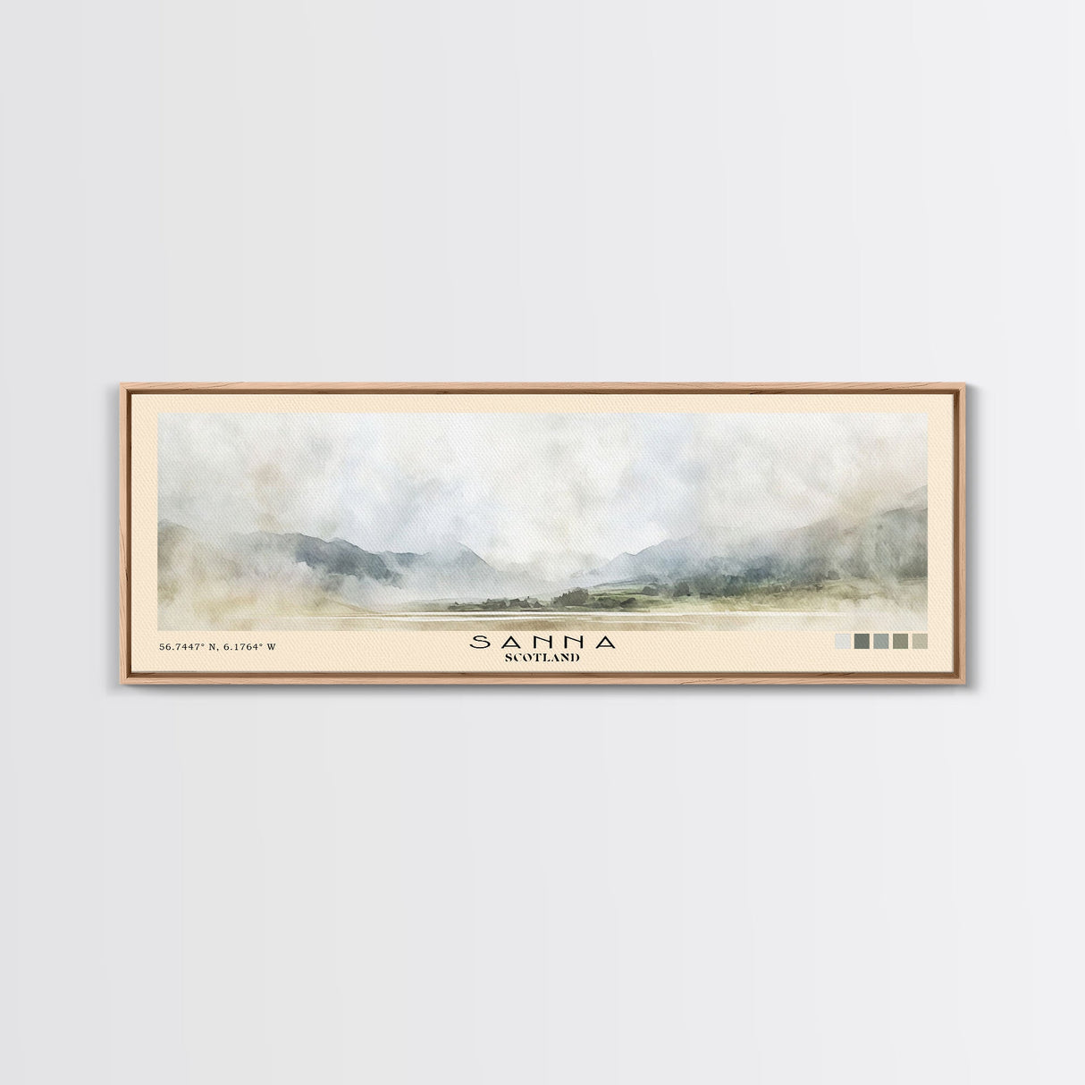 Sanna, Scotland Watercolor Print, Vacation Gift, Scotland Wall Art, Beach Painting, Beach Decor, Large Wall Art, Wood Frame Art