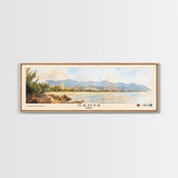 Sanya, China Watercolor Print, Vacation Gift, China Wall Art, Beach Painting, Beach Decor, Large Wall Art, Wood Frame Art
