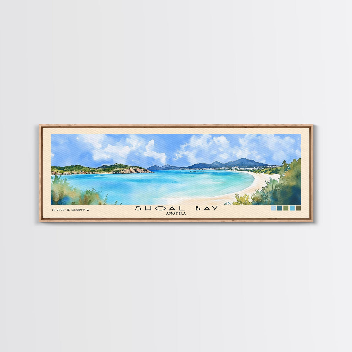 Shoal Bay, Anguila Watercolor Beach Print, Vacation Gift, Anguila Wall Art, Beach Painting, Beach Decor, Beach Painting