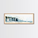 Étretat, France Watercolor Print, Vacation Gift, France Wall Art, Beach Painting, Beach Decor, Large Wall Art, Wood Frame Art
