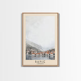 Banje, Croatia Watercolor Print, Vacation Gift, Croatia Wall Art, Beach Painting, Beach Decor, Large Wall Art, Wood Frame Art