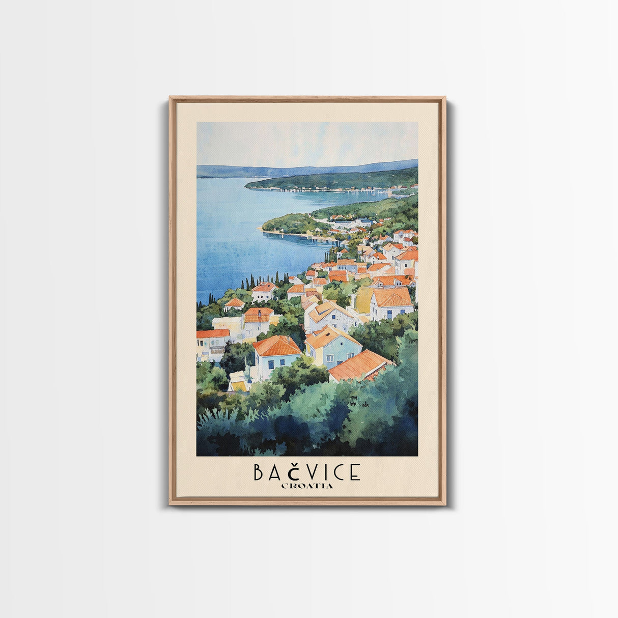 Bačvice, Croatia Watercolor Beach Print, Vacation Gift, Croatia Wall Art, Beach Painting, Beach Decor, Beach Painting