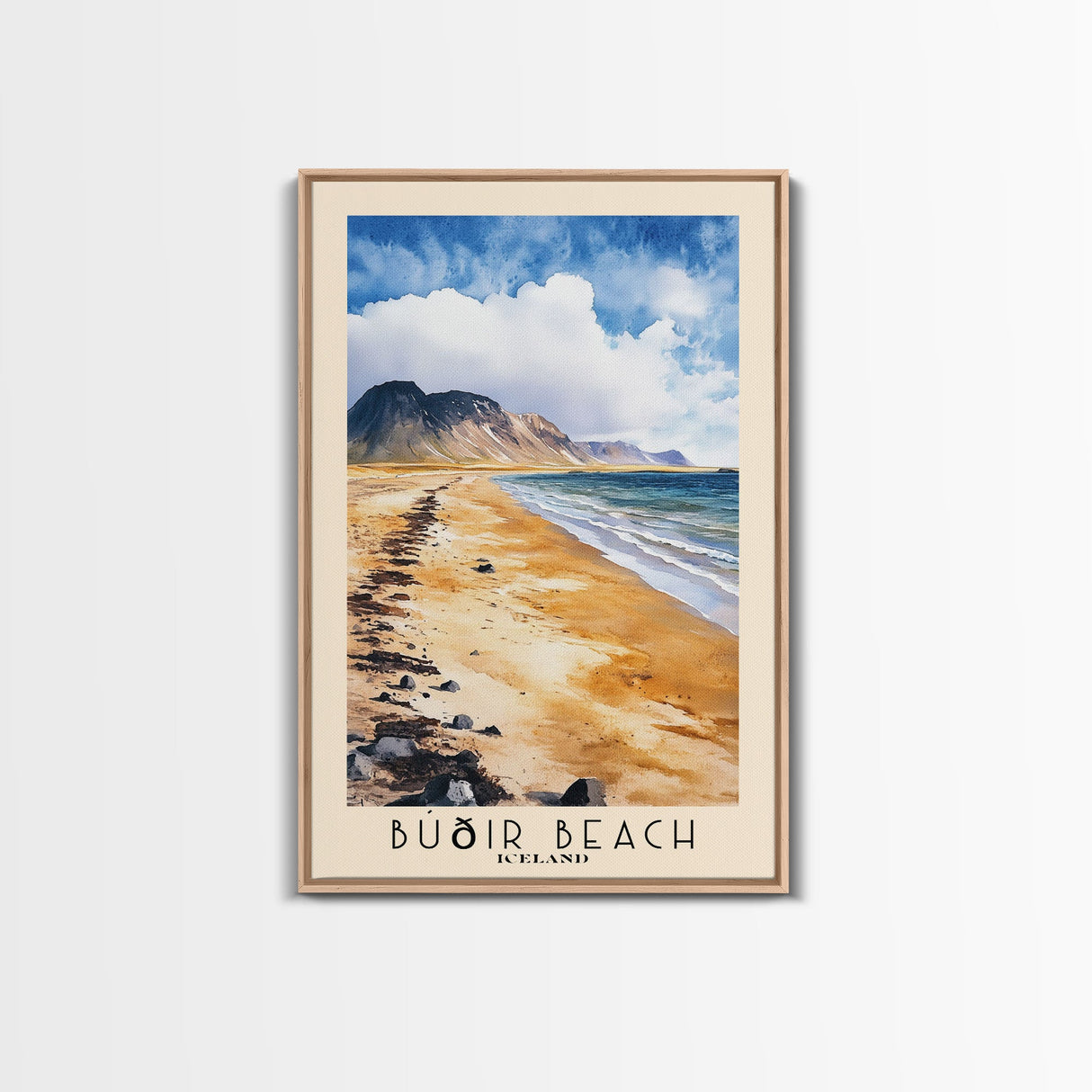 Búðir Beach, Iceland Watercolor Beach Print, Vacation Gift, Iceland Wall Art, Beach Painting, Beach Decor, Beach Painting