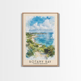 Botany Bay, United Kingdom Watercolor Print, Vacation Gift, United Kingdom Wall Art, Beach Painting, Beach Decor, Large Wall Art, Wood Frame Art