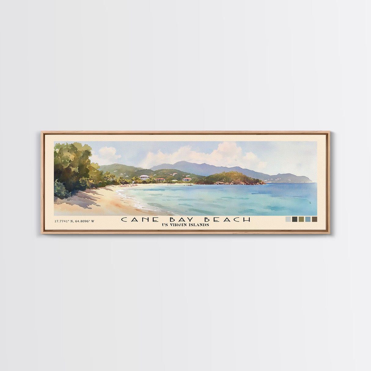 Cane Bay Beach, US Virgin islands Watercolor Beach Print, Vacation Gift, US Virgin islands Wall Art, Beach Painting, Beach Decor, Beach Painting