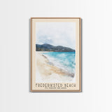 Frederiksted Beach, US Virgin islands Watercolor Beach Print, Vacation Gift, US Virgin islands Wall Art, Beach Painting, Beach Decor, Beach Painting