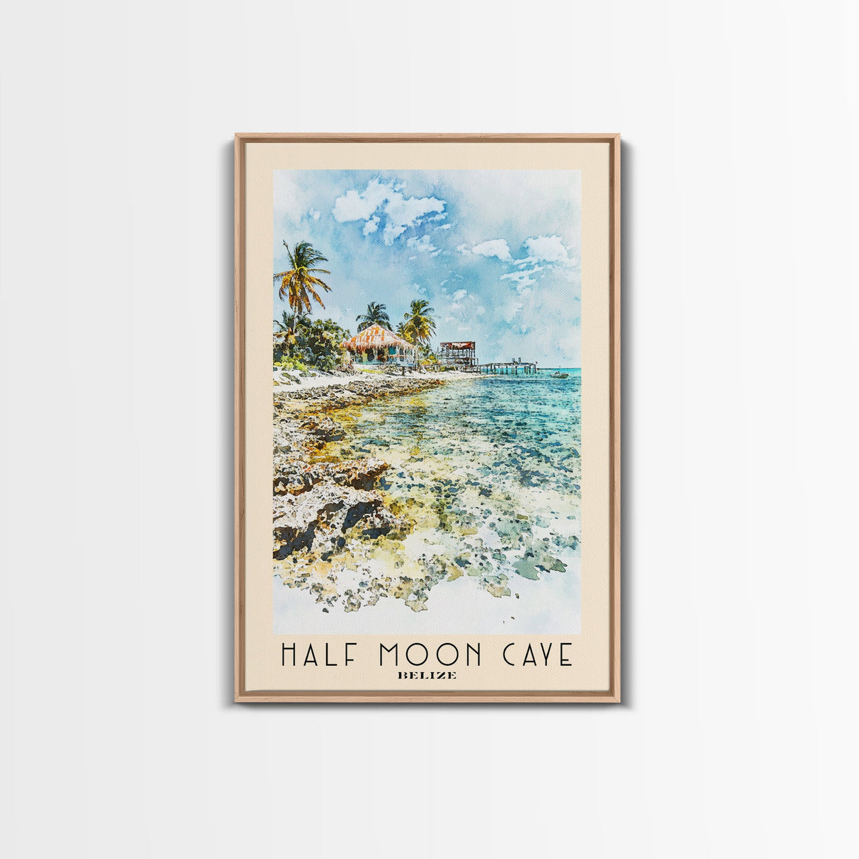 Half Moon Caye, Belize Watercolor Beach Print, Vacation Gift, Belize Wall Art, Beach Painting, Beach Decor, Beach Painting