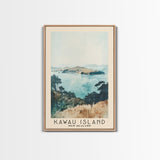 Kawau Island, New Zealand Watercolor Beach Print, Vacation Gift, New Zealand Wall Art, Beach Painting, Beach Decor, Beach Painting