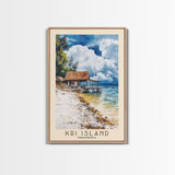 Kri Island, Indonesia Watercolor Beach Print, Vacation Gift, Indonesia Wall Art, Beach Painting, Beach Decor, Beach Painting