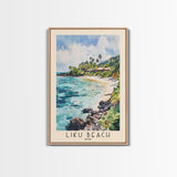 Liku Beach, Fiji Watercolor Print, Vacation Gift, Fiji Wall Art, Beach Painting, Beach Decor, Beach Or Lakehouse Art