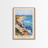 Playa Pilar, Cuba Watercolor Beach Print, Vacation Gift, Cuba Wall Art, Framed Canvas Print, Framed Beach Painting