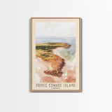 Prince Edward Island, Canada Watercolor Print, Vacation Gift, Canada Wall Art, Beach Painting, Beach Decor, Large Wall Art, Wood Frame Art