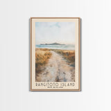 Rangitoto Island, New Zealand Watercolor Beach Print, Vacation Gift, New Zealand Wall Art, Beach Painting, Beach Decor, Beach Painting