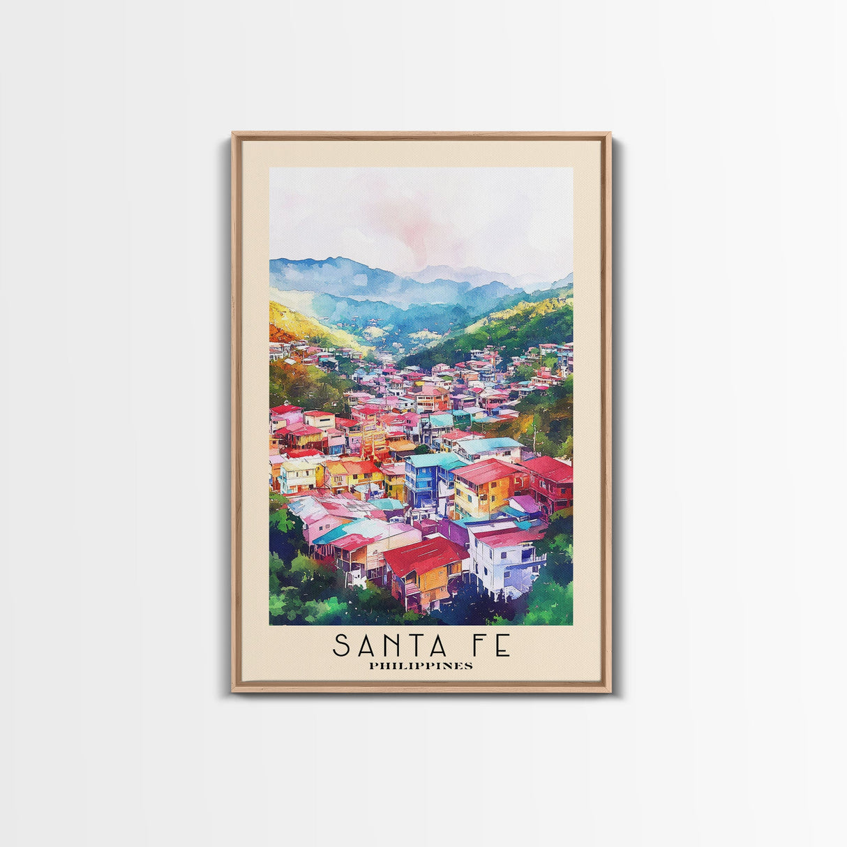 Santa Fe, Philippines Watercolor Beach Print, Vacation Gift, Philippines Wall Art, Beach Painting, Beach Decor, Beach Painting