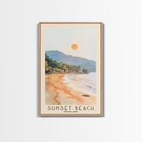 Sunset Beach, Thailand Watercolor Beach Print, Vacation Gift, Thailand Wall Art, Beach Painting, Beach Decor, Beach Painting