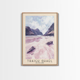 Traigh Ghael, Scotland Watercolor Print, Vacation Gift, Scotland Wall Art, Beach Painting, Beach Decor, Large Wall Art, Wood Frame Art