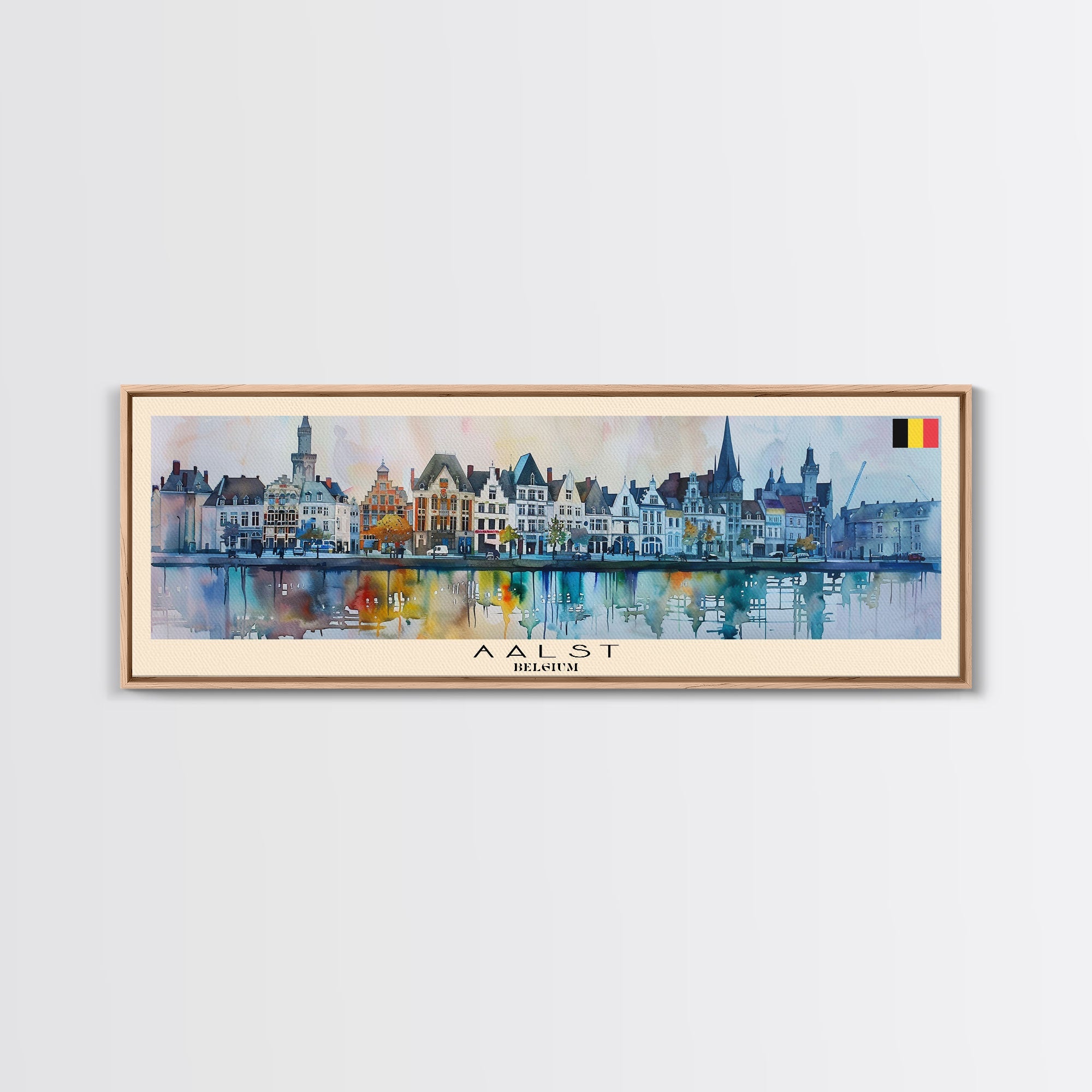 Aalst Belgium Travel Art, City Art, Framed Canvas Print or Metal