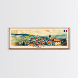 Braila Romania Travel Art, City Art, Framed Canvas Print or Metal Wall Art, Europe Travel Poster, Panoramic Wall Art, Extra Wide Wall Art