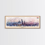Kazan Russia Panoramic Travel Poster, Framed Canvas Print or Metal Wall Art, Travel Art, Home Decor, Panoramic Painting, Midcentury Art