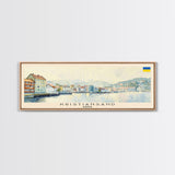 Kristiansand Norway Wall Art, Panoramic Travel Poster, Panoramic Framed Canvas Print, City Wall Art, Wall Hanging Home Decor, Travel Art
