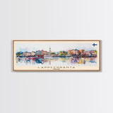 Lappeenranta Finland Panoramic Travel Poster, Framed Canvas Print or Metal Wall Art, Travel Art, Home Decor, Panoramic Painting, Midcentury Art