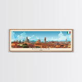 Bologna Italy Wall Art, Panoramic Travel Poster, Panoramic Framed Canvas Print, City Wall Art, Wall Hanging Home Decor, Travel Art
