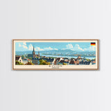 Bonn Germany Travel Print Wall Art, Panoramic City Art, Travel Art, Wall Decor, Vacation Gift, Framed Canvas Print Or Metal Art