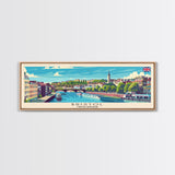 Bristol United Kingdom Panoramic Travel Poster, Framed Canvas Print or Metal Wall Art, Travel Art, Home Decor, Panoramic Painting, Midcentury Art