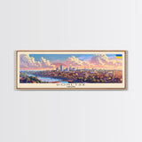 Donetsk Ukraine Panoramic Travel Poster, Framed Canvas Print or Metal Wall Art, Travel Art, Home Decor, Panoramic Painting, Midcentury Art