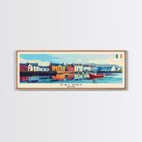 Galway Ireland Panoramic Travel Poster, Framed Canvas Print or Metal Wall Art, Travel Art, Home Decor, Panoramic Painting, Midcentury Art