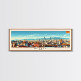 Getafe Spain Panoramic Travel Poster, Framed Canvas Print or Metal Wall Art, Travel Art, Home Decor, Panoramic Painting, Midcentury Art