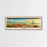 Gyor Hungary Wall Art, Panoramic Travel Poster, Panoramic Framed Canvas Print, City Wall Art, Wall Hanging Home Decor, Travel Art