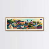 Kaluga Russia Panoramic Travel Poster, Framed Canvas Print or Metal Wall Art, Travel Art, Home Decor, Panoramic Painting, Midcentury Art