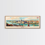Kecskemet Hungary Wall Art, Panoramic Travel Poster, Panoramic Framed Canvas Print, City Wall Art, Wall Hanging Home Decor, Travel Art